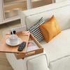 Bamboo Couch Tray, Multi-Function Folding Sofa Armrest Tray With 360°Rotating Phone&Pad Bracket, Tv Tray For Eating And Beverage