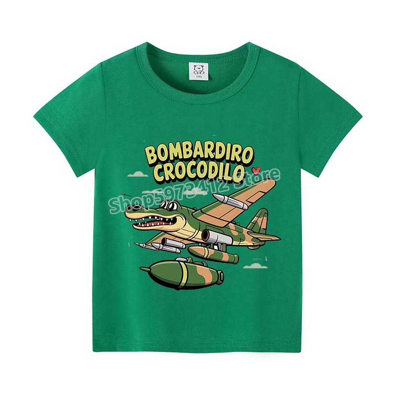 Italian Brainrot Color T-shirt Summer Short Sleeved Boys' Cute Clothes Children's Anime Top Cartoon Digital T-shirt Gift