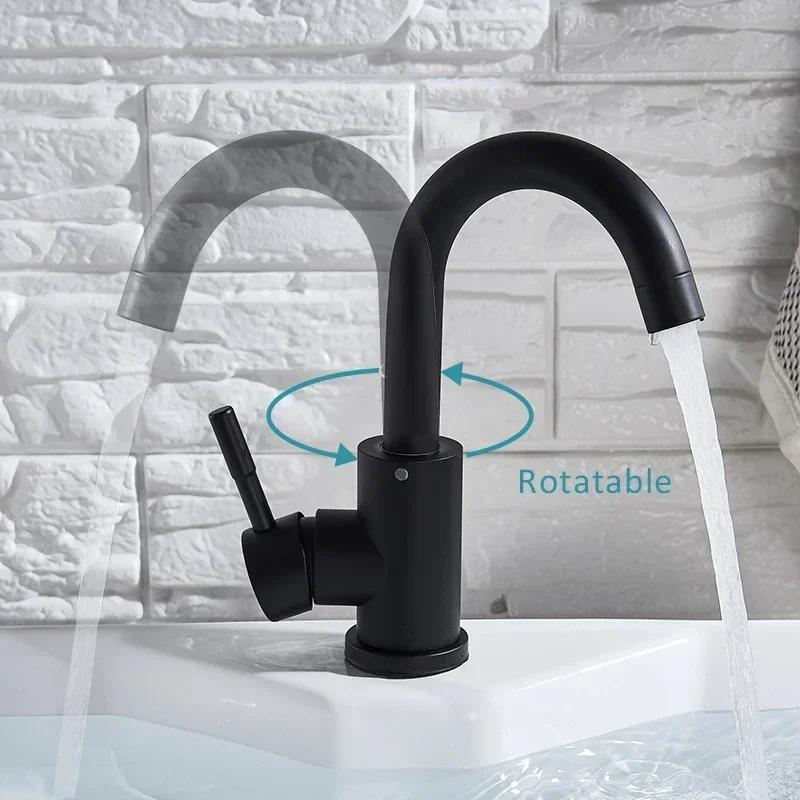 Basin Faucet Bathroom Kitchen 360°rotating Sink Faucet Stainless Steel Hot and Cold Tap Toilet Water Mixer Tap Accessories