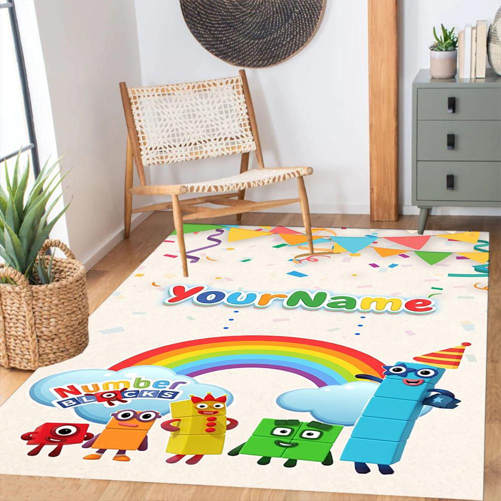 Tappeto Personalizzato con Nome Numberblocks per Ingresso Cucina Corridoio Balcone Tappeto Antiscivolo Ufficio Decorazioni per la Casa