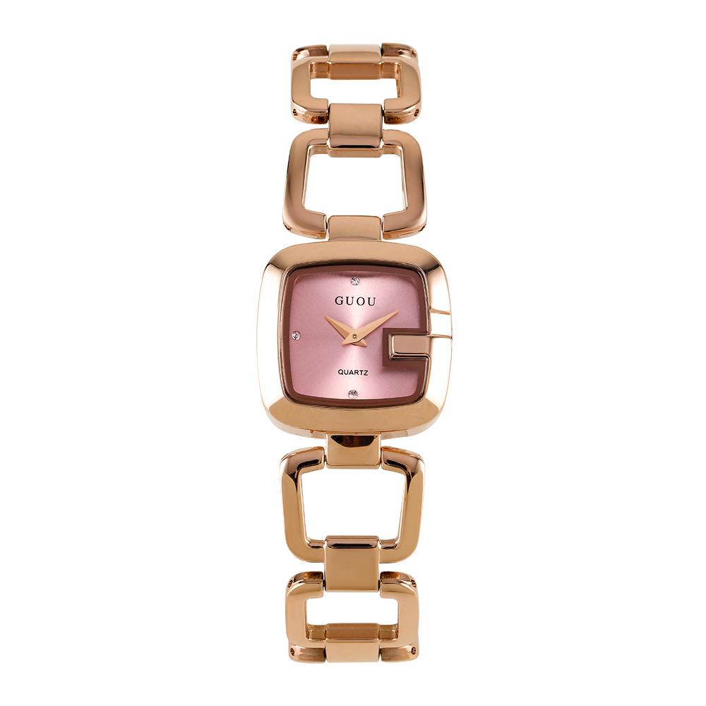 

Маленькие квадратные часы со стальным ремешком, легкие роскошные женские часы Niche, простые темпераментные часы-браслет, женские часы со стразами для женщин