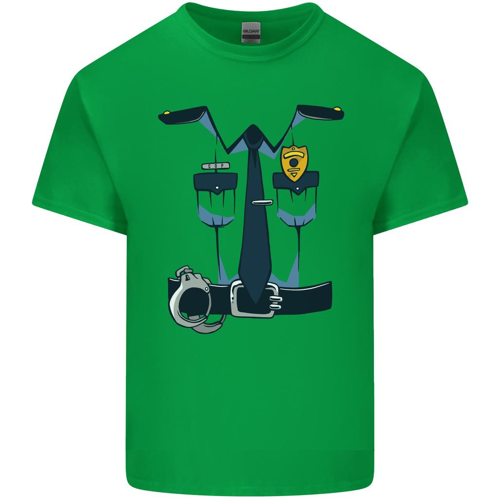 Police Fancy Dress Costume Outfit Stag Do Unisexs Light Cotton TShirt