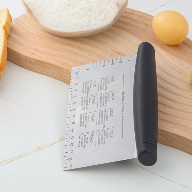 Bench Scraper Kitchen Food Scraper Square Bread Dough Cutter With Scale Pastry Cutter Tool Baking Tool For Bakers Cooking Pizza