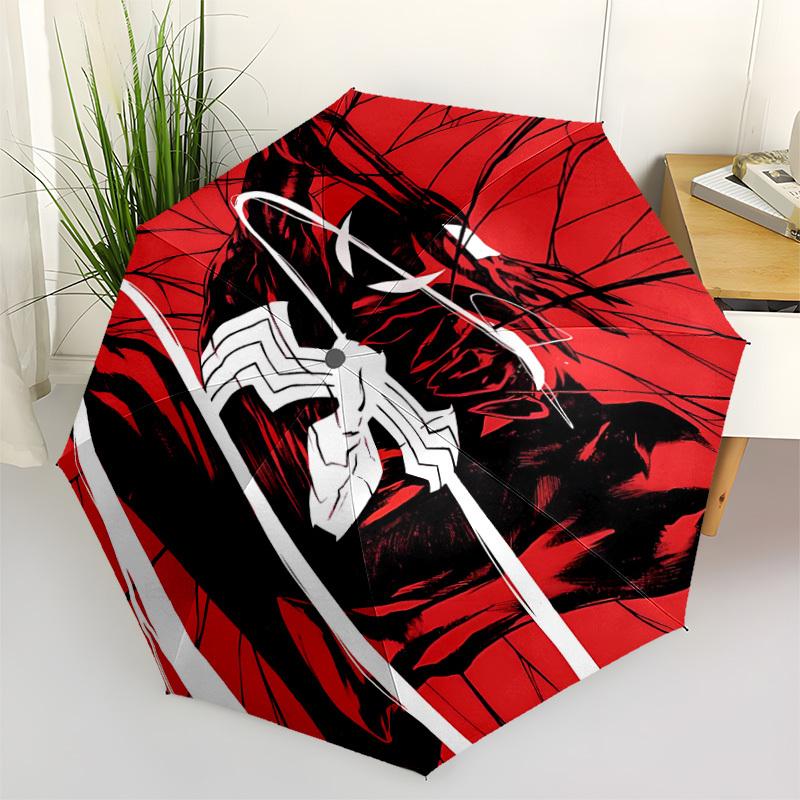 1pz Ombrello Pieghevole Automatico Spider-Man - Design Compatto a 8 Stecche, Plastica e Ferro Resistenti, Uso Quotidiano F104038