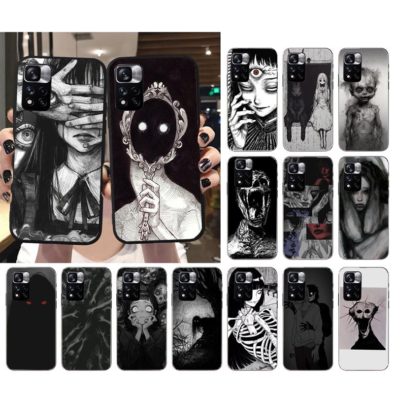 Phone Case For Xiaomi Poco C71 15T 14T Pro Redmi Note 15 14 14 13 Pro Redmi A5 15C 13C Horror Ghost Girl Art