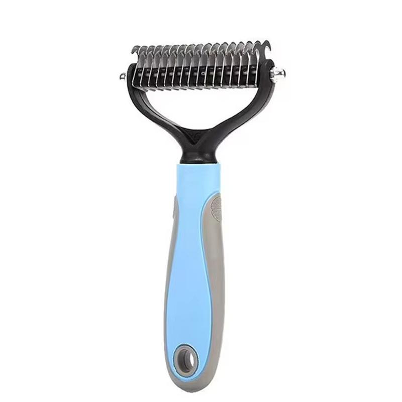 Dog Deshedding Brush Professional Pet Hair Knot Remover Non-slip Handle Grooming Tool for All Breeds Home & Salon Use
