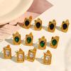 Light Luxury Temperament Emerald Retro Titanium Steel Gold-Plated Color-Preserving Necklace Female Design Sense Collarbone Chain