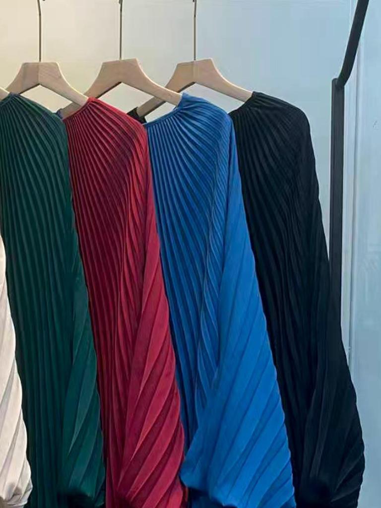 Pleated Plus-Size Maxi Dress: High-End Middle Eastern, European & American Style