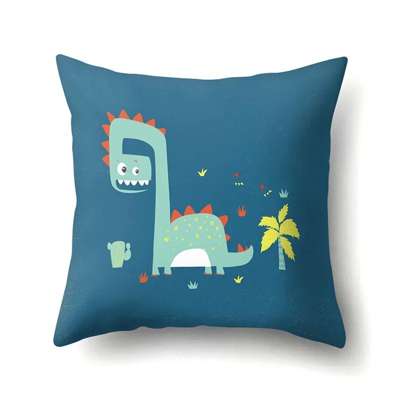 Cute Cartoon Dinosaur Pillowcase  Animal Polyester Cushion Cover Waist Throw Sofa Home Decoration Pillow Cases