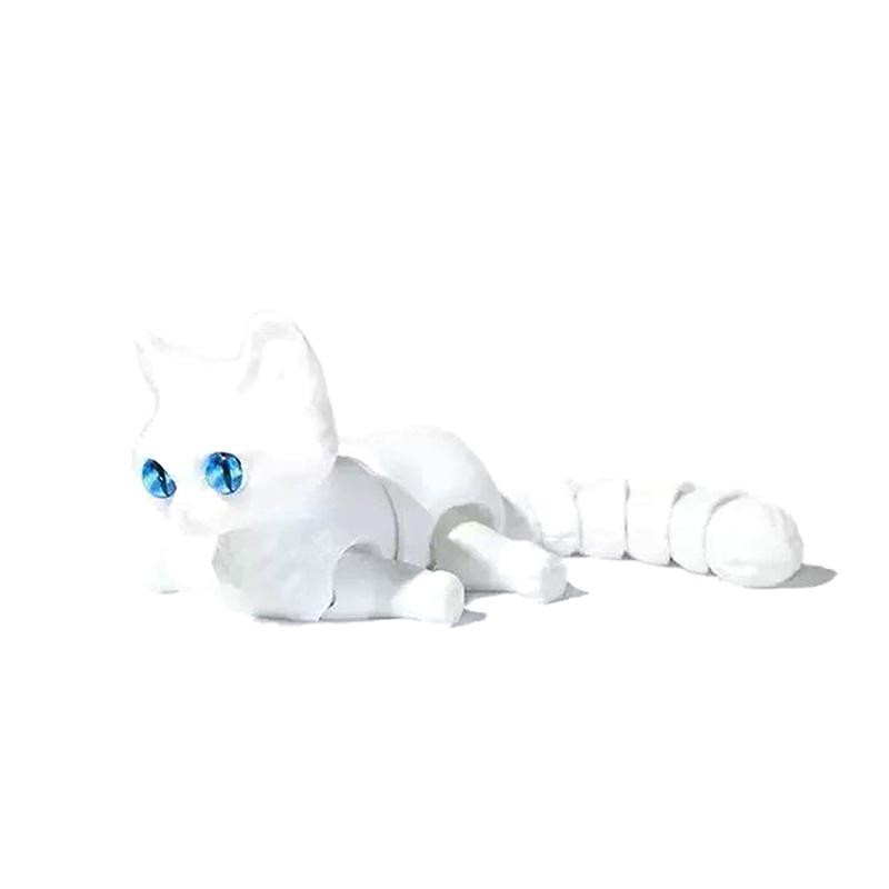 12cm Articulated 3D Printed Cat Cute Animals Toys Decor For Stress Relief Desktop Decoration Pet Christmas Gift&