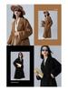 Petite Women's Mid-Length Camel Wool Coat - Loose Double-Faced Cashmere with Tie-Waist for Autumn and Winter.