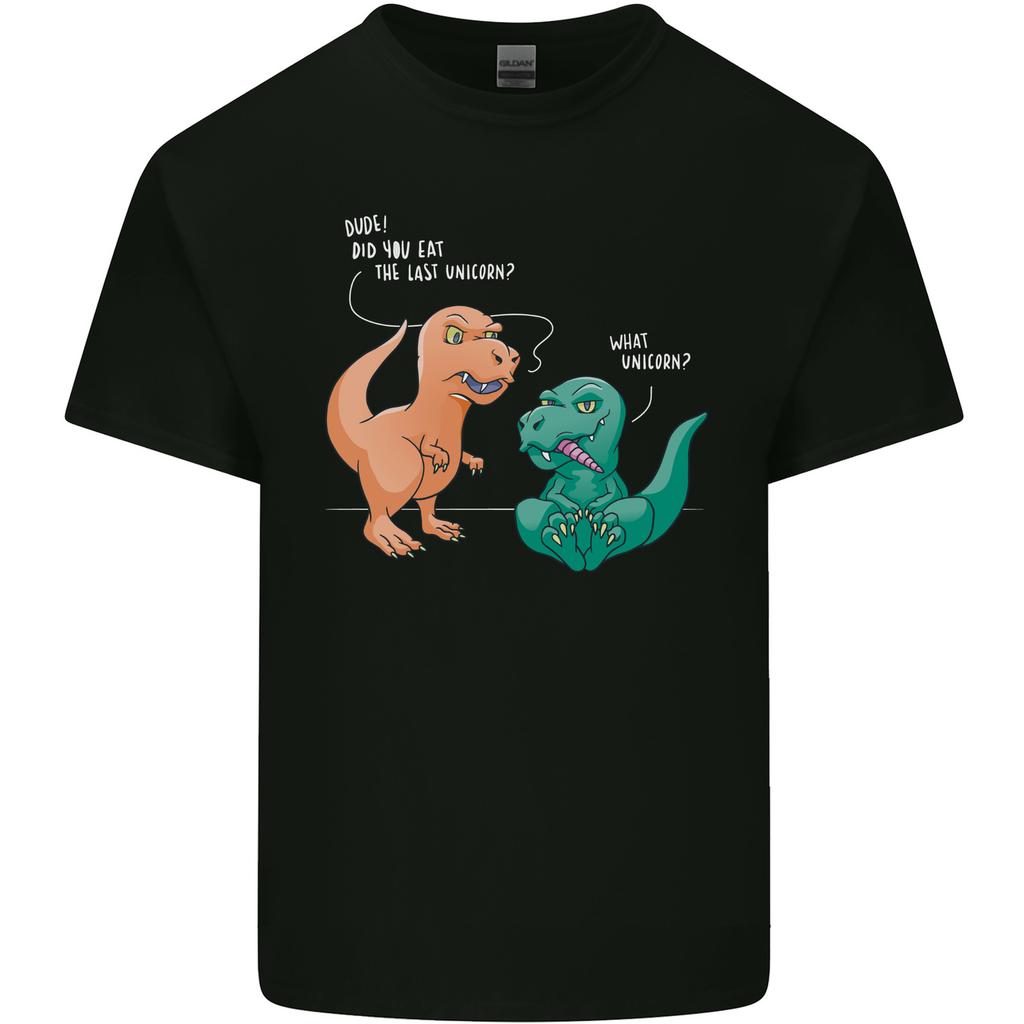 TRex Eating the Last Unicorn Dinosaur Funny Unisexs Light Cotton TShirt