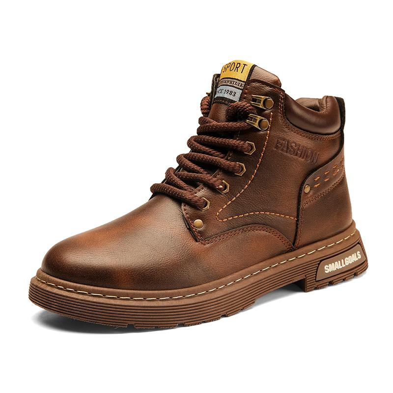 

Men s Korean work boots Autumn and winter new soft sole non-slip comfort outdoor high-top boots fashion breathable casual boots 44
