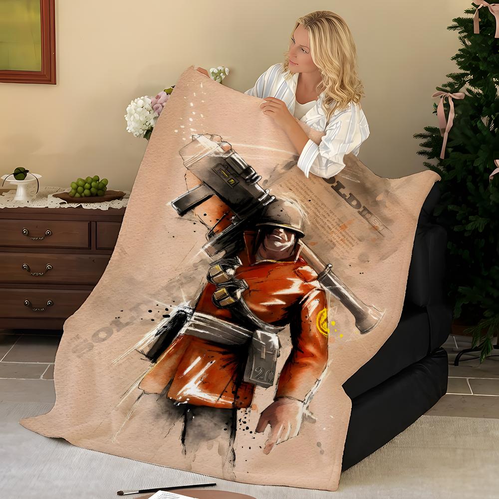 Game T-Team F-Fortress Throw Flannel Blanket, Soft Warm, Durable & Washable cute Cool