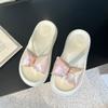Outer Wear Pinch Foot Flat Bottom Beach Non-slip Cool Slippers Fashion Internet Celebrity Bow Flip-flops Women 2025 Summer and Autumn New