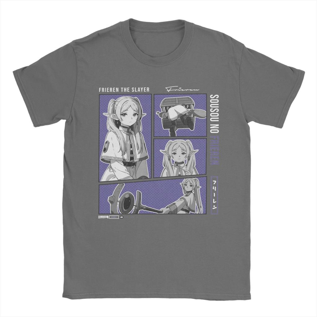 Men Sousou No Frieren T Shirts Japanese Anime Cotton Clothing Funny Short Sleeve O Neck Tee Shirt Graphic Printed T-Shirts