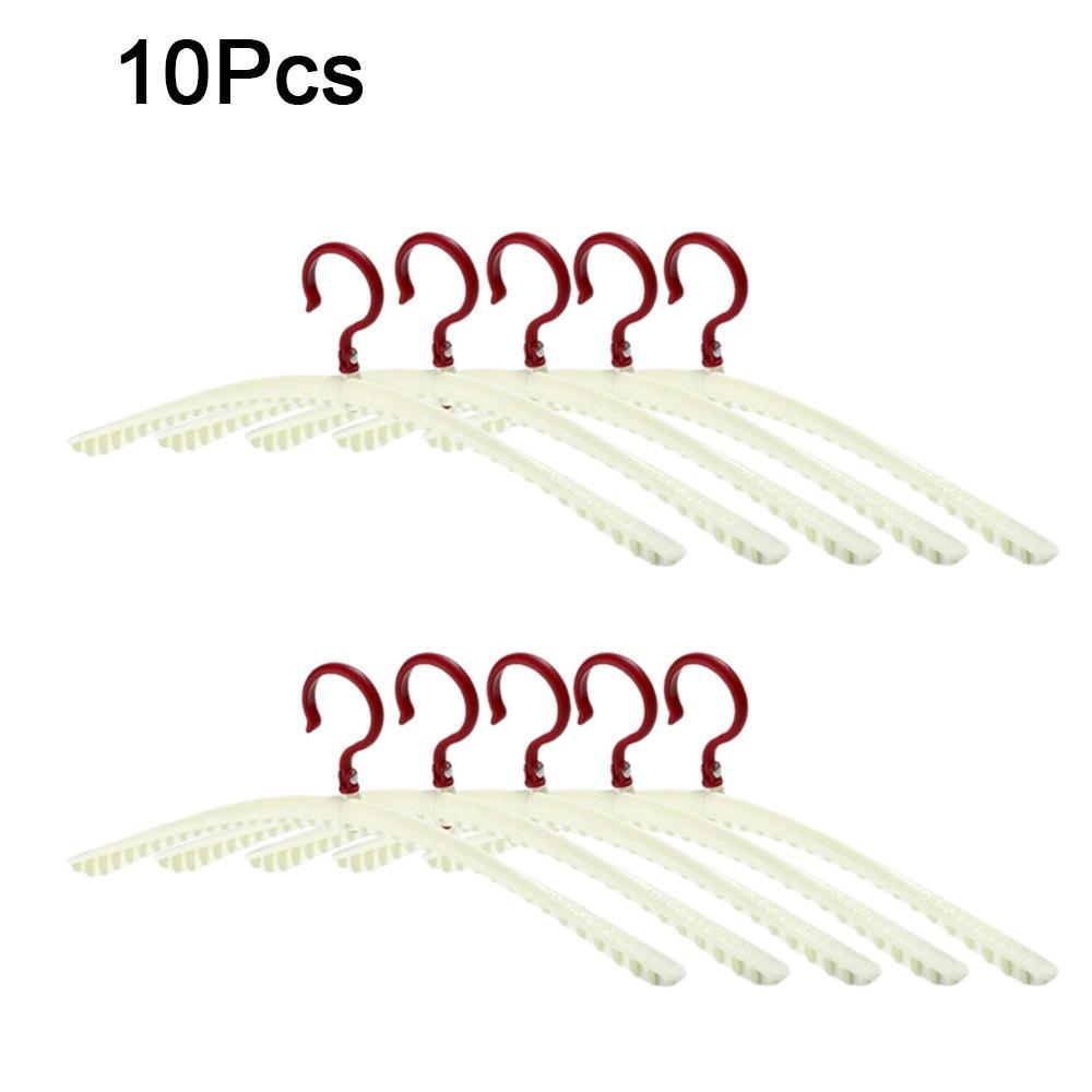 

10 шт. Вращающаяся сушилка для одежды, Нескользящие держатели для одежды, Складные вешалки для одежды, Гардероб бежевый