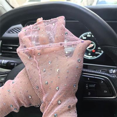 Manchons de bras en cristal doux avec protection solaire, manches longues en maille, manches en soie glacée respirantes, manchons pour les mains d'été pour femmes
