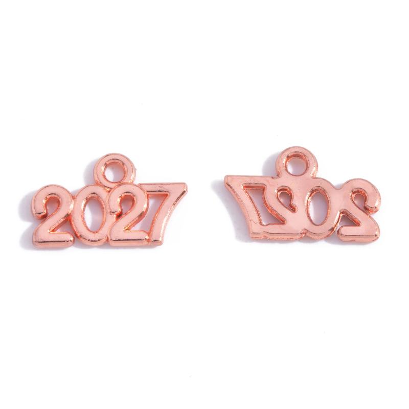 50Pcs Vintage Alloy 9*14Mm Number Charms 2026 2027 Year Pendants Diy Earring Bracelet Necklace Jewelry Making Crafts Accessories