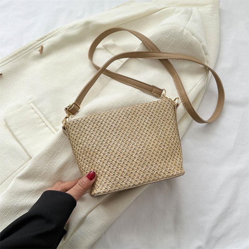 Trendy Cotton Linen Shoulder Bag For Women 2023 Casual Crossbody Design Khaki