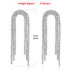 European and American Long Temperament Earrings, Simple and Versatile Exaggerated Rhinestone Tassel Earrings, Sexy Nightclub Earrings