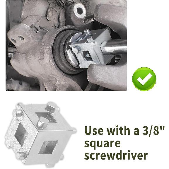 Junecarp Cube Brake Caliper Compression Tool,Steel Brake Caliper Tool Car Rear Disc Brake Piston Tool,Specialized Car Accessories Brake Piston Tool