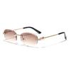 Glasses Borderless Polygonal Metal Sunglasses Men'S Delicate Sunglasses Women'S Ins Glasses