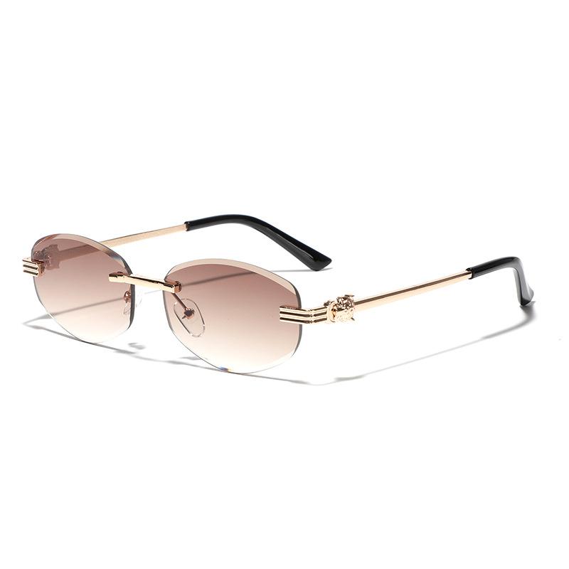 Glasses Borderless Polygonal Metal Sunglasses Men'S Delicate Sunglasses Women'S Ins Glasses