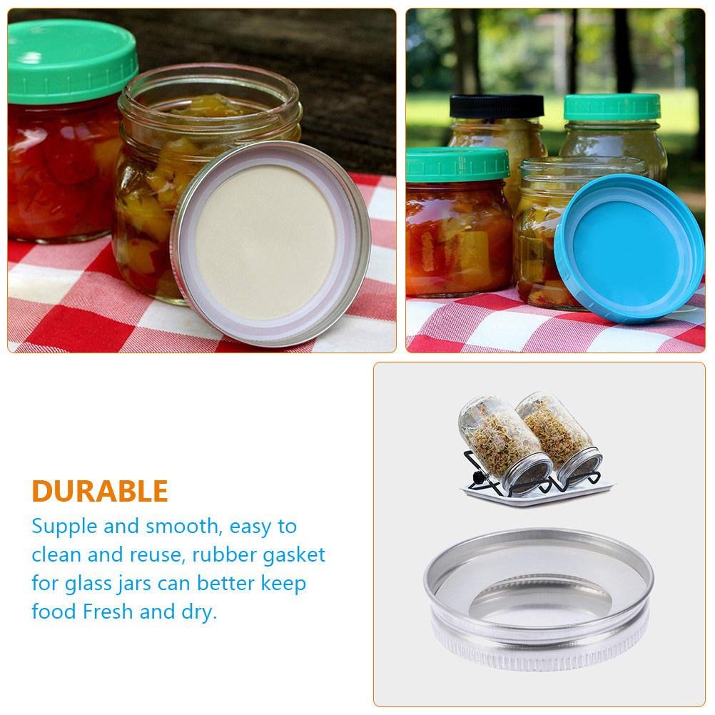 20Pcs Jar Silicone Sealing Rings Food Grade Flexible Airtight Seal Replacement Gaskets for Mason Jars Household Storage Fresh