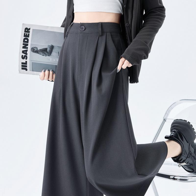 Women's High-Waisted Gray Cropped Pants - Flattering and Slimming for Spring/Summer 2026