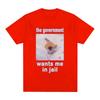 The Government Wants Me To Go To JailFun Cat Meme T-shirt Womens Fashion Harajuku Tshirtcasual Short Sleeved T-shirt