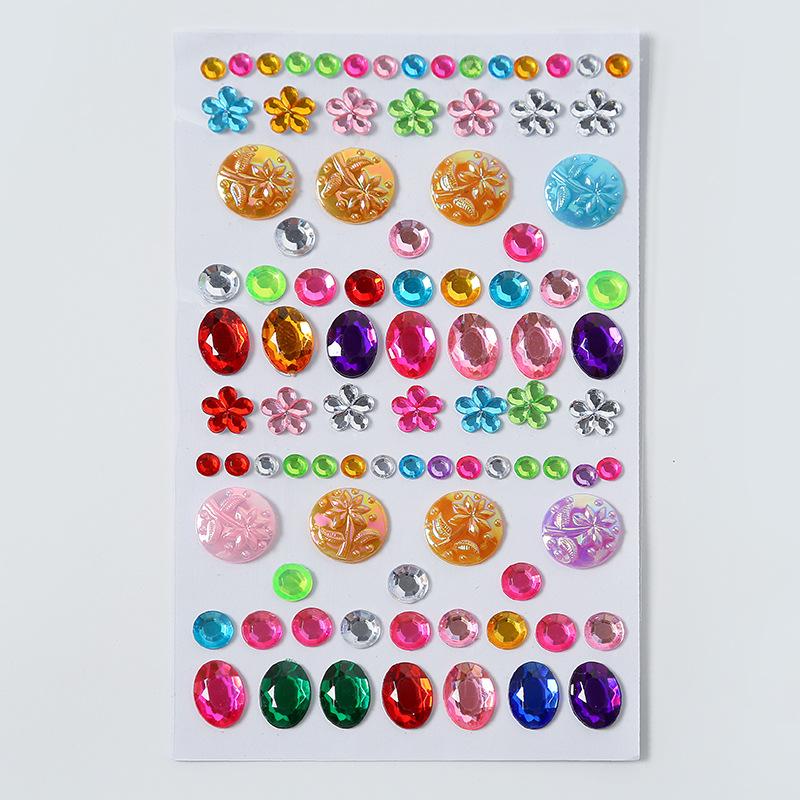 Children's 3D Crystal Gem Cartoon Stickers: Shiny Princess Rewards & Educational Stationery