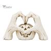 Personalized Dark Aesthetic Gift Gothic Skeleton Heart Hand Sculpture, Spooky Halloween Resin Abstract Pumpkin Statue, Creative Tricky Desktop
