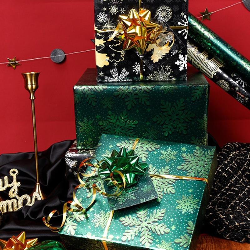 1 Roll Wrapping Paper 17Inch X 118Inch Gift Wrap, Christmas Wrapping Paper, Kraft Paper - Black Pinecone Xmas Gift Kraft Paper