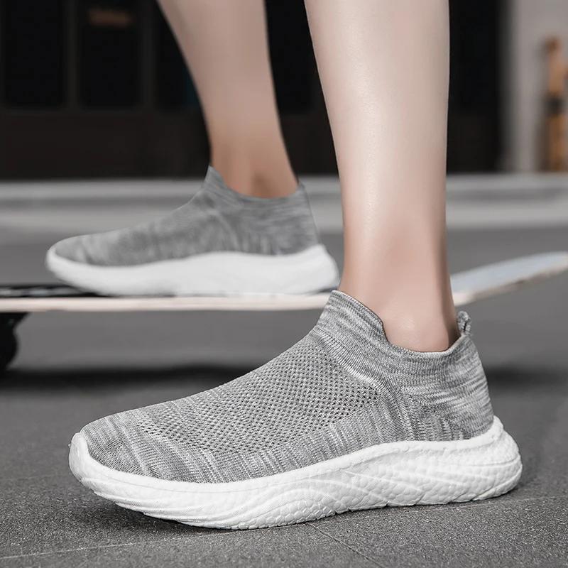 Fashion New Men's Casual Sneakers Comfortable Socks Walking Shoes Spring New Comfortable Men's Casual Shoes Light Sneakers Men Shoes