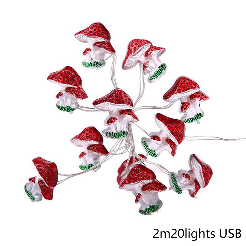 

Рождественский грибной светодиодный светильник, гирлянда для праздника, гирлянды для вечеринки, свадьбы, спальни, уличные садовые фонари 2m20lights USB
