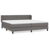 Maison Exclusive - Sommier à lattes de lit avec matelas Gris 200x200 cm Similicuir