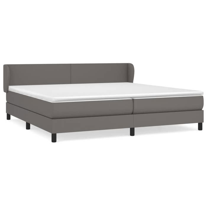 Maison Exclusive - Sommier à lattes de lit avec matelas Gris 200x200 cm Similicuir