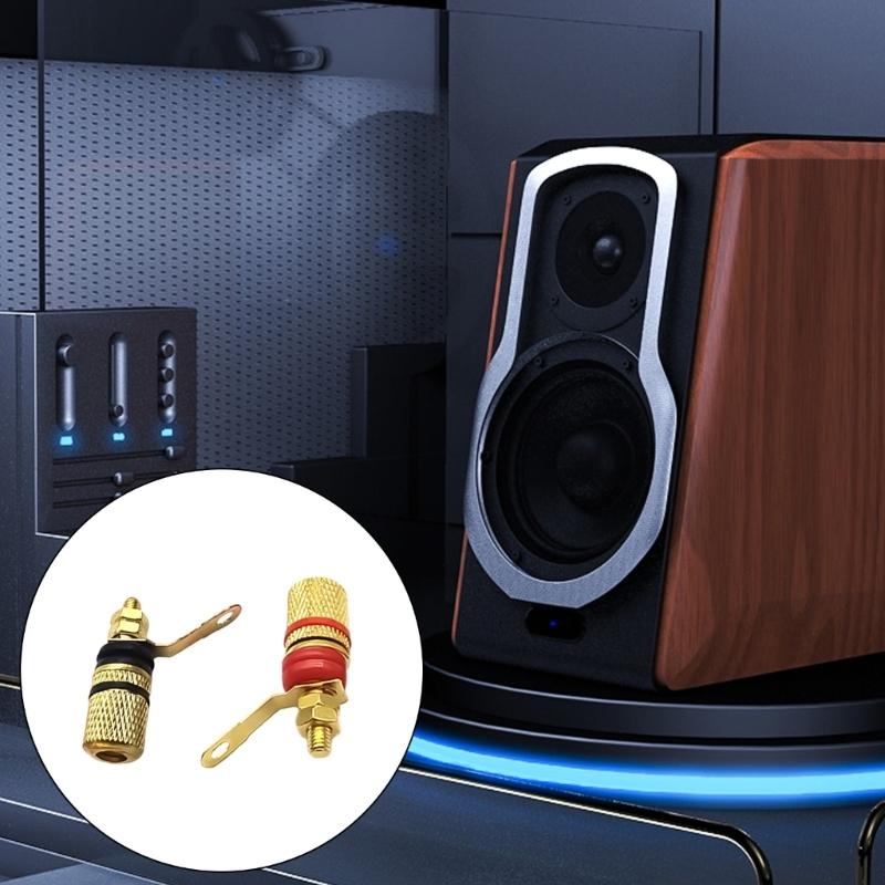 4mm Binding Post Banana Plug Speaker Terminals Binding Post Banana Plug Connection Clamp Gold Plated Easy Installation