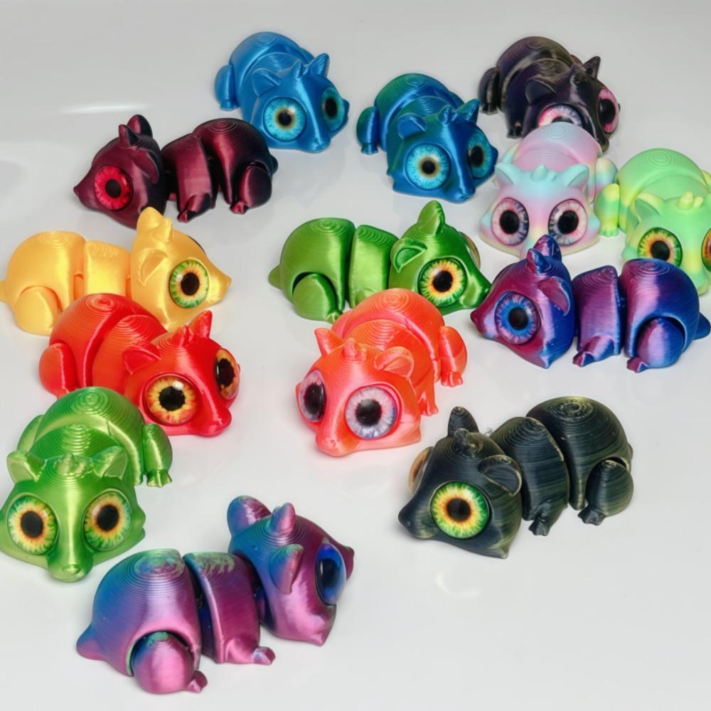 3D Printed Hamster Figures Animal Toys Multi-joint Movable Simulation Big Eyes Home Accessories Crafts Fidget Toy Kids Gifts