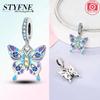Authentic Copper Charm Bead Charms Colored Zircon Butterfly Knot Green Romantic Animal Pendant Bead Compatible With Bracelets Fine Gift Diy Accessory