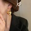 Exaggerated Personality Big Love Heart Drop Dangle Earrings for Women Temperament Gold Color Stainless Steel Hoop Zircon Gift