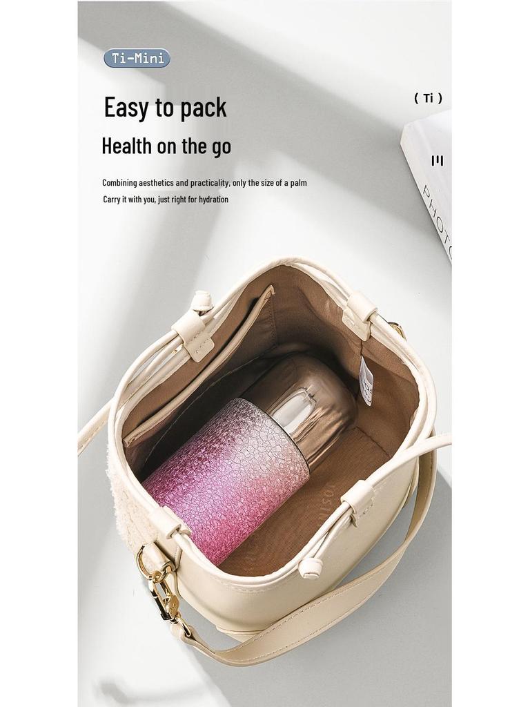 Trendy Titanium-Coated Pocket Thermos: Ice Flower Straw Cup – Cute, Compact, and Portable for Outdoor Use