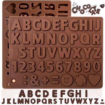 English Letter Silicone Chocolate Mold 26 Alphabet Number DIY Biscuit Cake Candy Jelly Fondant Mould Kitchen Baking Tools Decor