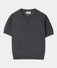 Dekkoloso Summer Cool Touch Henley Neck Short Sleeve Knit [Gray]