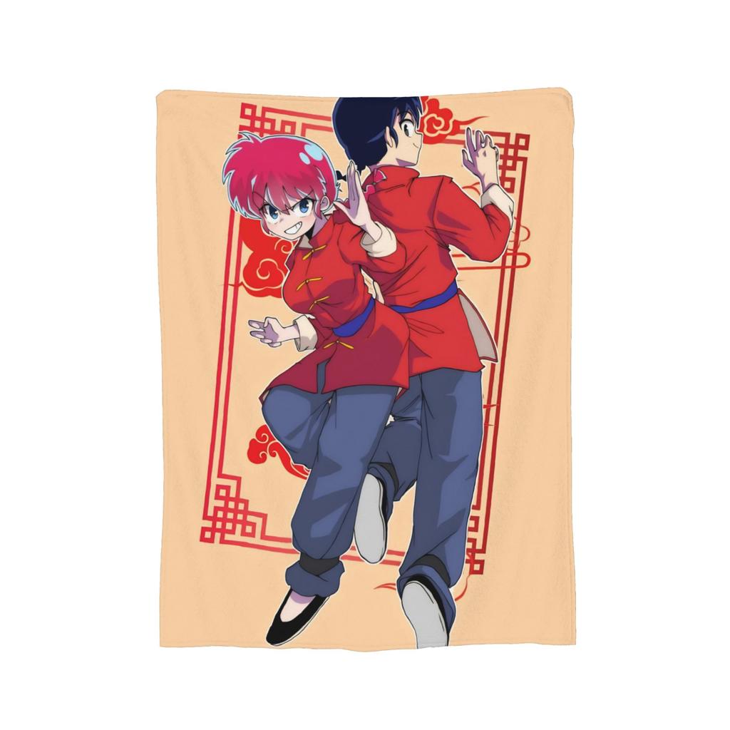 Anime Ranma And Akane Tendo Blanket Fleece Spring/Autumn  Portable Soft Throw Blanket for Bedding Couch Bedspread
