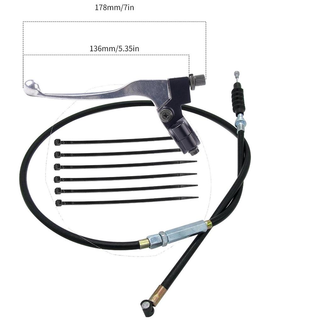 7/8inch Handlebar Left Clutch Lever Clutch Cable, Clutch Wire with Adjuster for Repairing ATV Beach Off Road Motorcycle