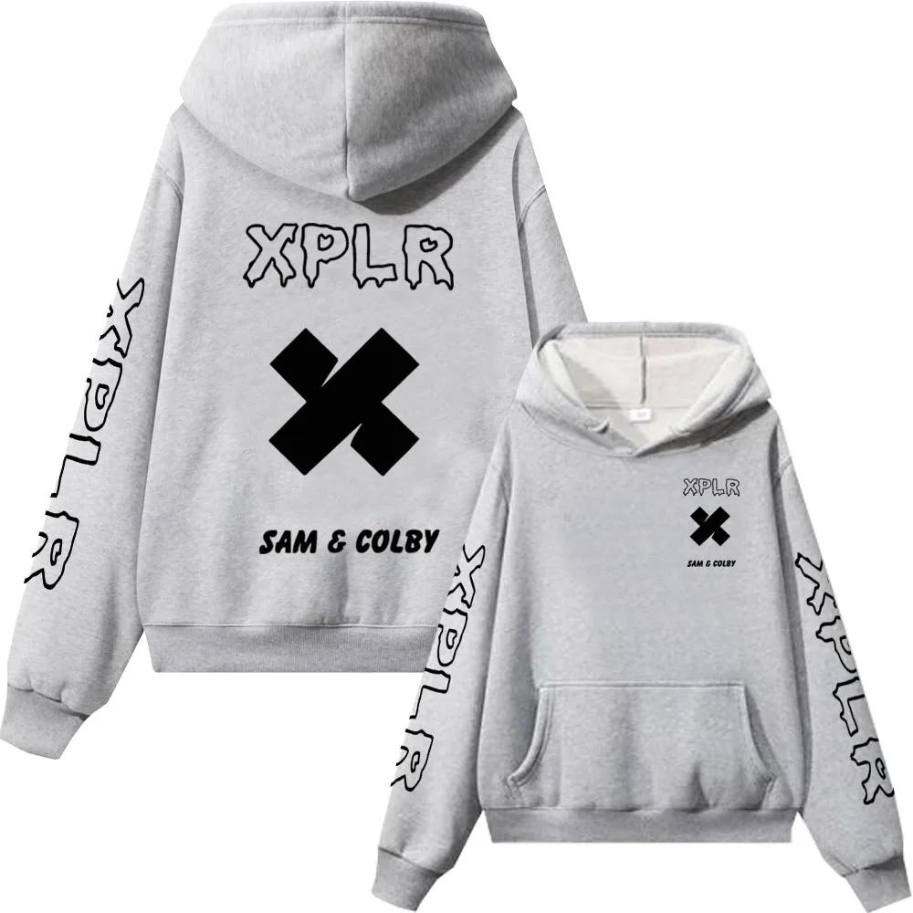 2025 nueva sudadera Xplr Sam and Colby Chainlink Merch ropa deportiva estampada en forma de corazón para hombre y mujer jersey de manga larga