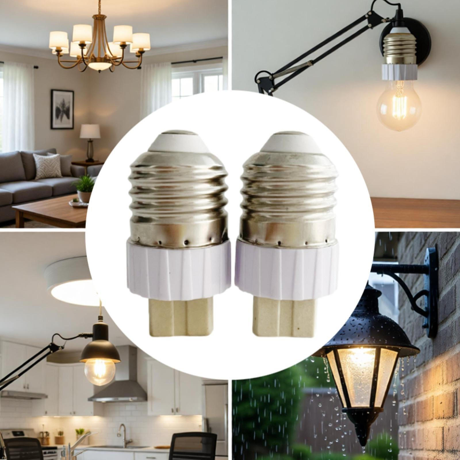 

2 Pieces Lamp Converter Replacement E27 to G 9 Conversion Heat Resistant Easy Install Premium