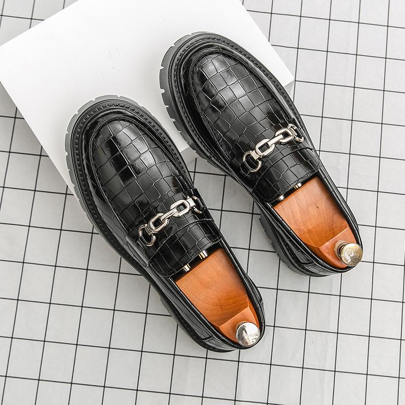 New British Style Business Low-top Leather Shoes, Four-season Single Shoes, Fashion Platform Foot Shoes, Groom Wedding Shoes